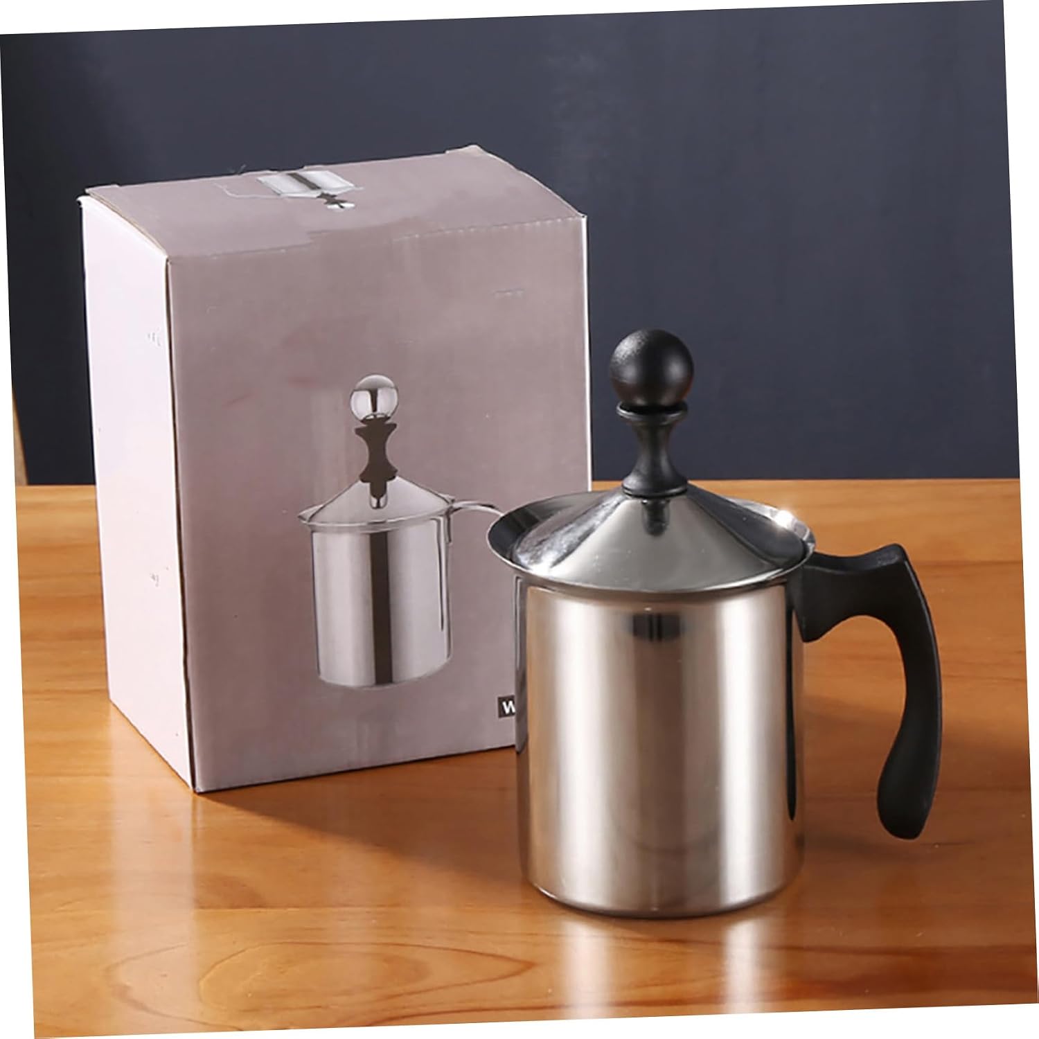 Cabilock 400cc Manual Milk Frother Latte Milk Frother Pitcher for Cappuccino Easy Tool