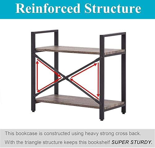 Miniatura 5 de BON AUGURE Escritorio de trabajo de metal resistente para oficina en casa con estantería de impresión pequeña de granja para sala de estar, oficina,