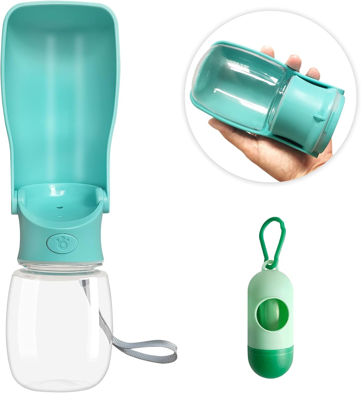 PawShelf Dog Water Bottle Dispenser Foldable Pet Water Bottles with Dog Waste Bag for Cat, Rabbit,Puppy and Other Animals for Outdoor,…