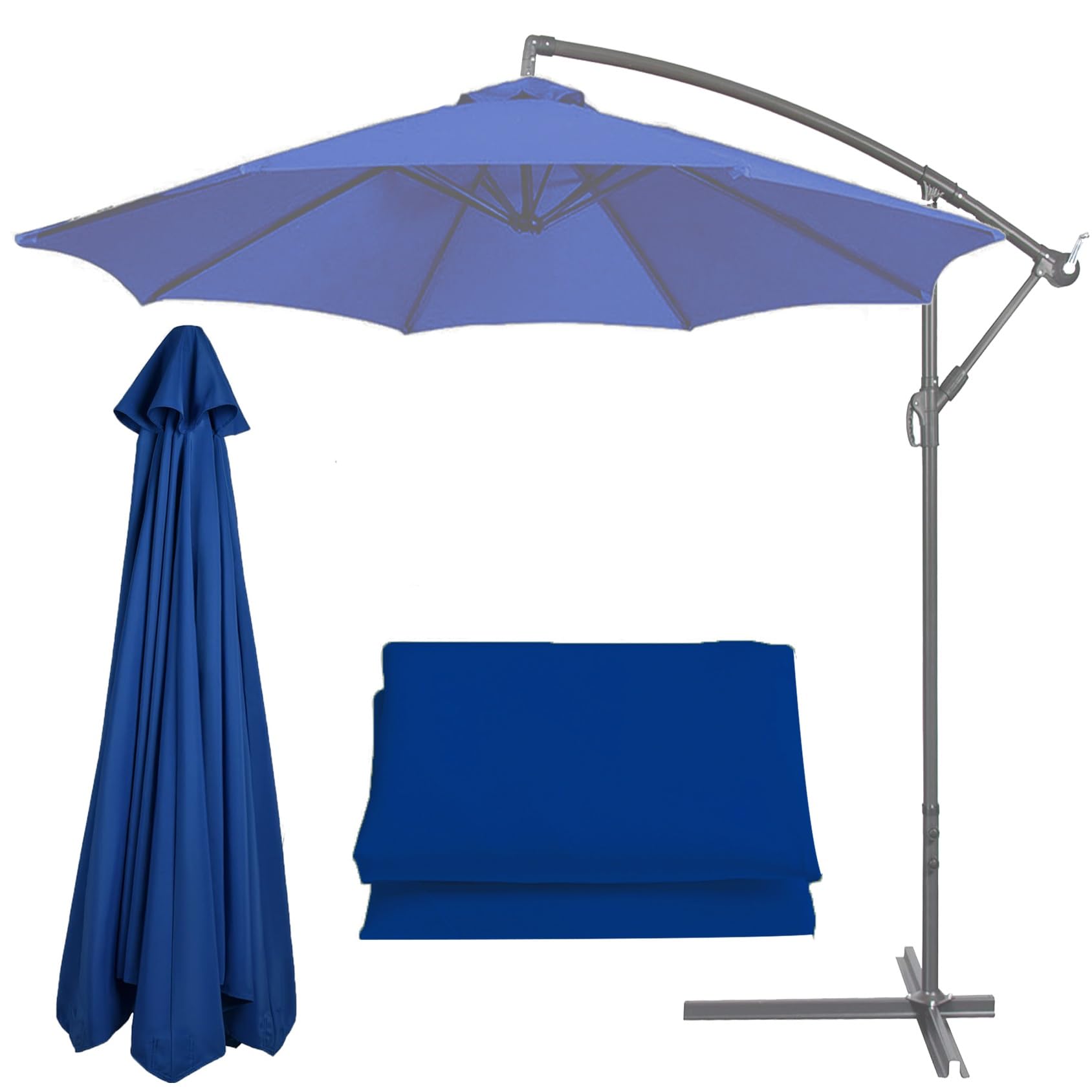 Replacement Parasol 6/8 Ribs Garden Patio Umbrella Fabric Canopy Cover - For Garden Patio Yard Beach Pool Market Table (2M/2.7M/3M) (Color : Royal blue, Size : 6 ribs-2m(6.5ft)) โ image 1