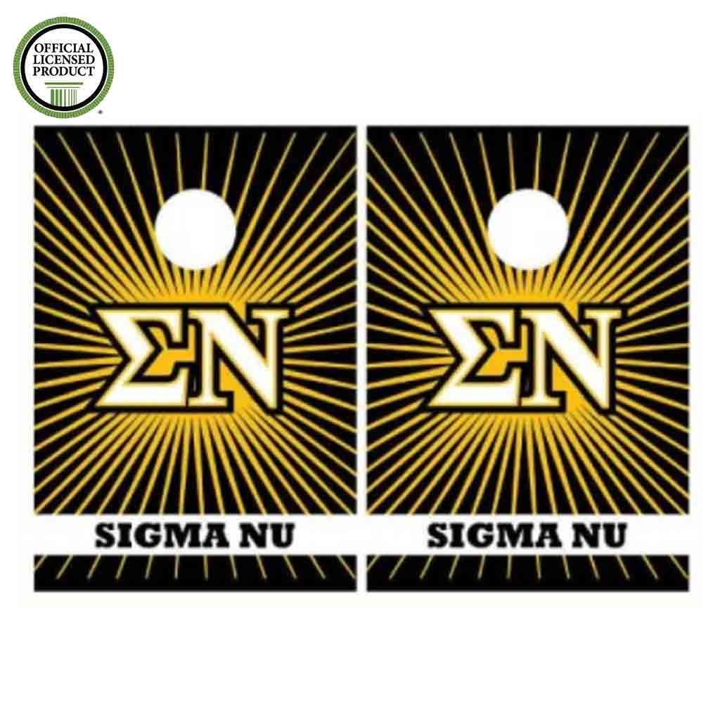 VictoryStore Cornhole Games - Sigma Nu Cornhole Bag Toss Game - Starburst - 8 Bags Included