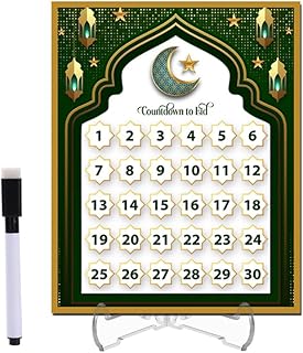 Eid Countdown Calendar, Ramadan Countdown Calendar Decoration, Ramadan Advent Calendar with Marker, Countdown to Eid Calendar,Eid Advent Calendar,Eid Calender Activities,for DIY Countdown Eid