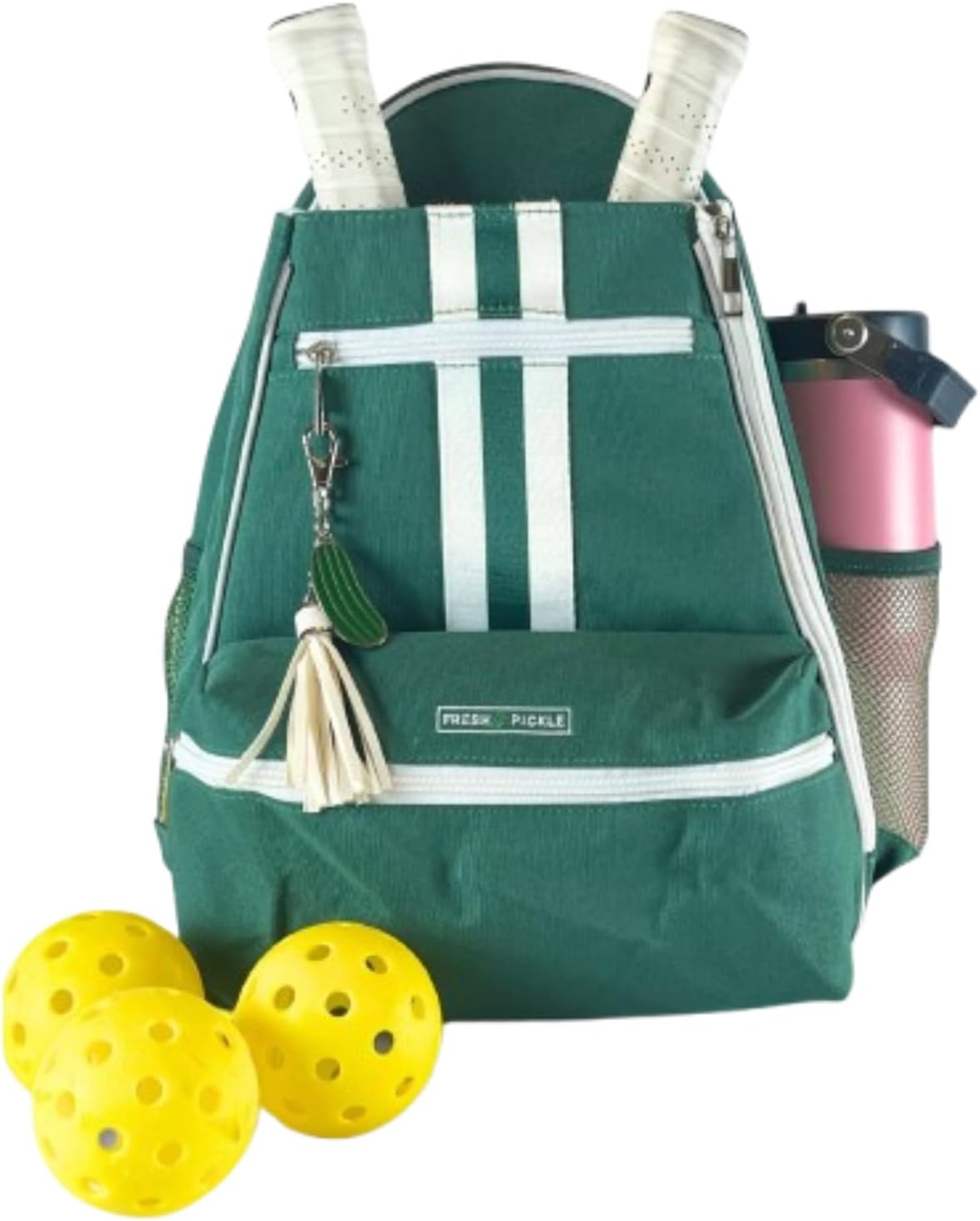 Teddi Pickleball Backpack Grn/wh- Large Capacity Pickleball Bags for Women - Durable 1000D Nylon, Multipurpose Paddle Case with Multiple Pockets, Stylish Paddle Bag