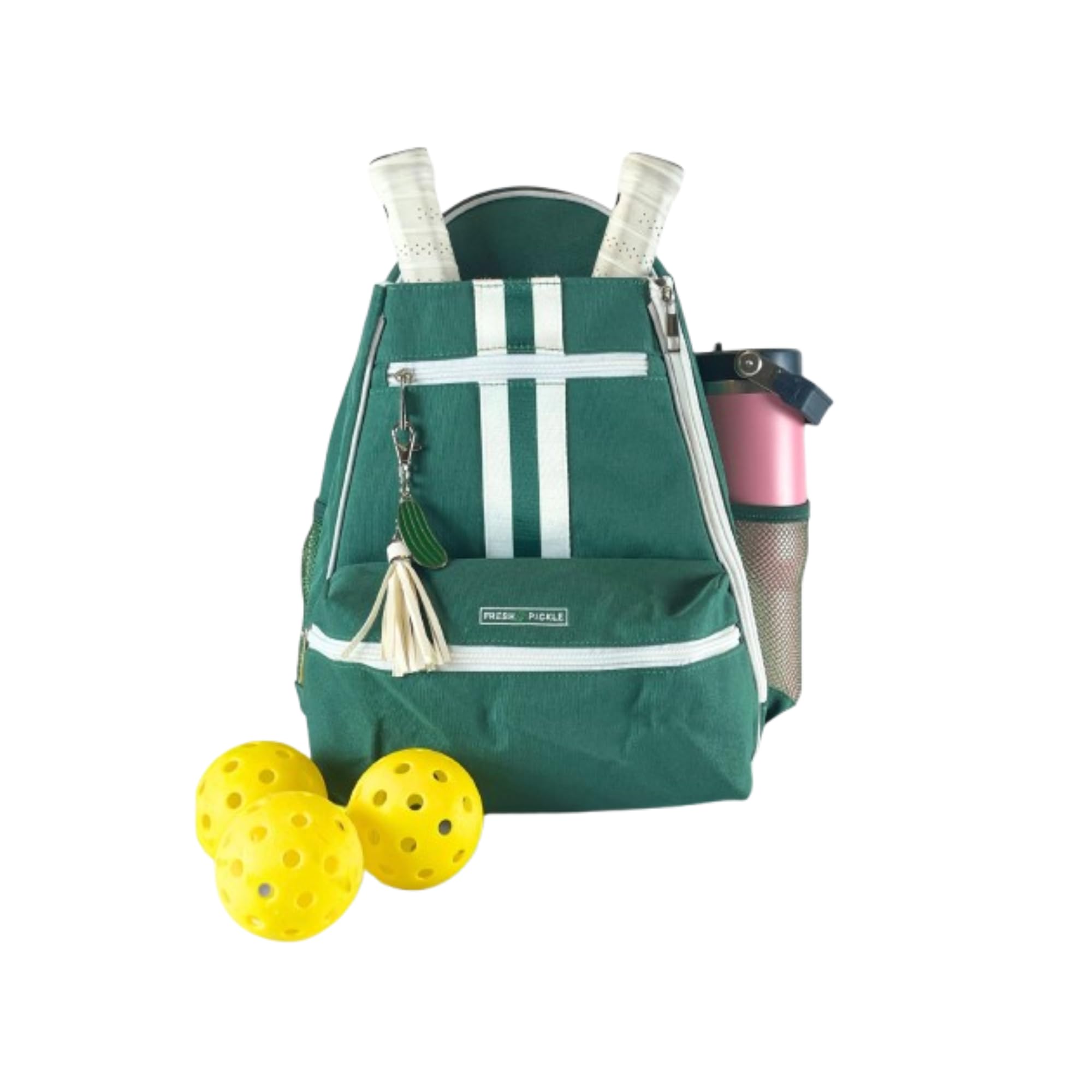 Fresh Pickle Teddi Pickleball Backpack Grn/wh- Large Capacity Pickleball Bags for Women - Durable 1000D Nylon, Multipurpose Paddle Case with Multiple Pockets, Stylish Paddle Bag