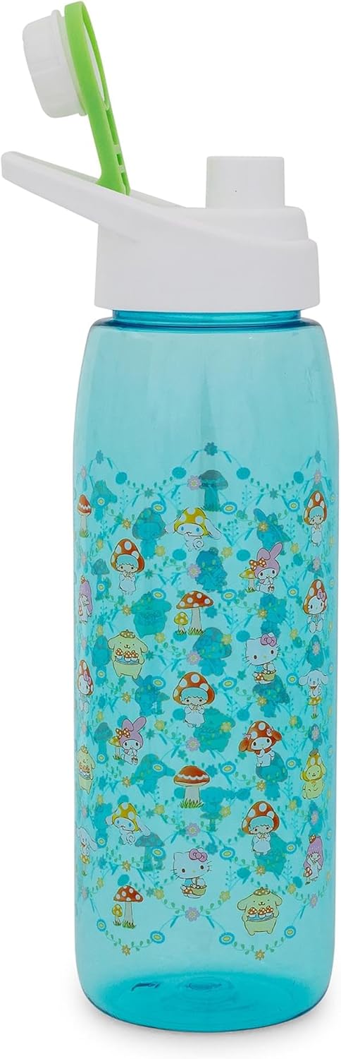 Silver Buffalo Sanrio Hello Kitty And Friends Mushroom Crew Water Bottle With Screw-Top Handle Lid | Large Plastic Sports Jug | Holds 28 Ounces - Image 3