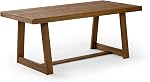 Plank+Beam 72 Table à manger ferme de pouce, Table de cuisine rustique en bois massif, Grande table de dîner rectangulaire en bois pour salle à manger, Bureau à la maison, Meubles de salon, Montage facile, Brosse filaire de Pecan