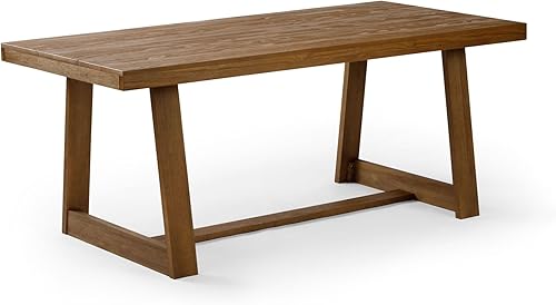 Miniatura 8 de Plank+Beam - Mesa de comedor de granja de 72 pulgadas, mesa de cocina rústica de madera maciza, mesa de cena grande rectangular de madera para Pecan