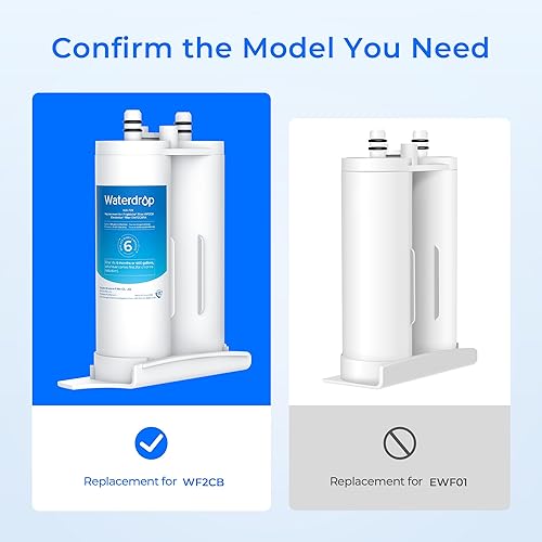 Miniatura 2 de Waterdrop PureSource2 Filtro de agua de repuesto para WF2CB, NGFC 2000, FC100, Kenmore 9916, EWF2CBPA, 1004-42-FA, 3 filtros