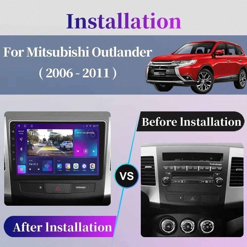 Car Radio dla Mitsubishi Outlander 2006-2013 Android 15 9 Inch Car Navigation Rear View Camera For, 8 Core 8G+128G