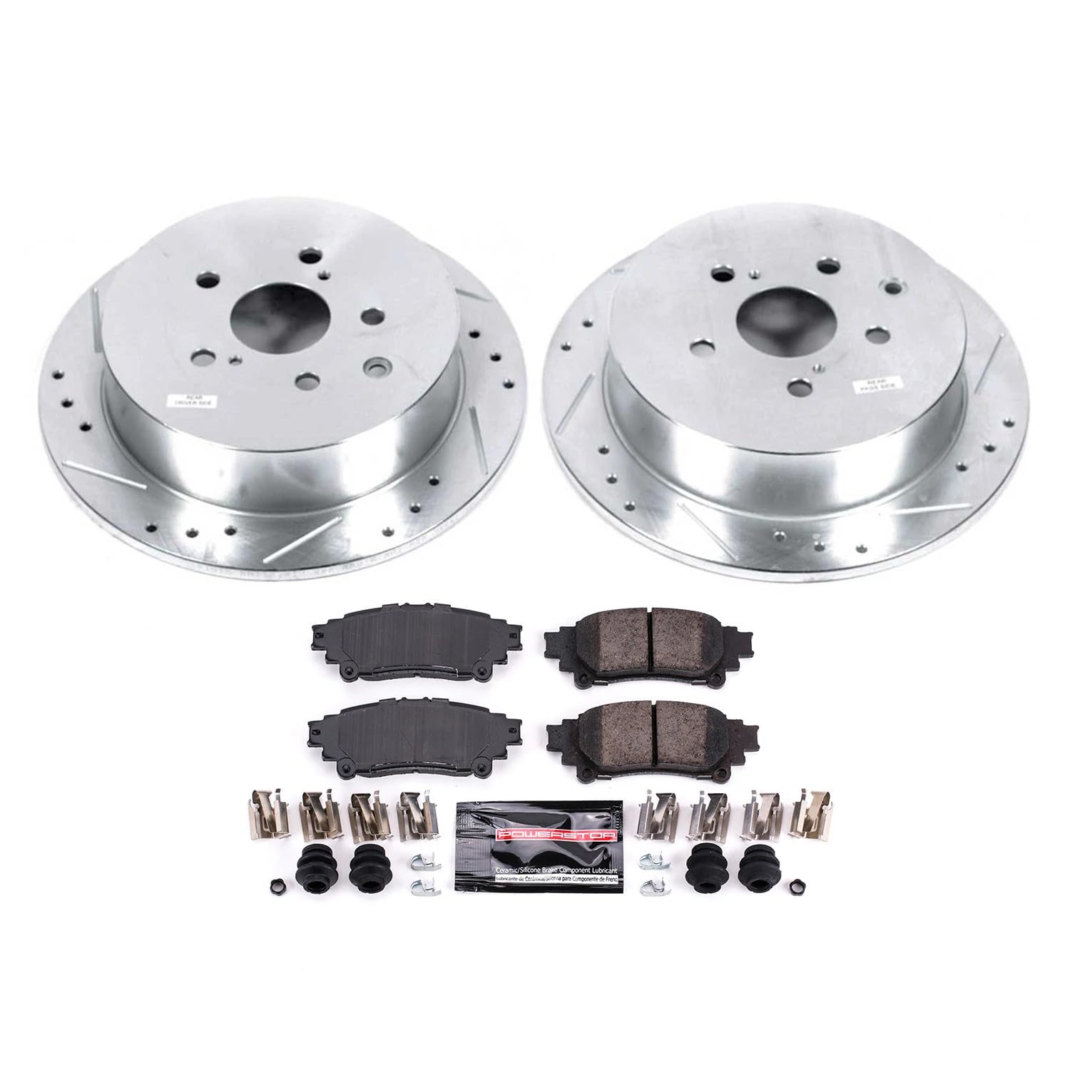 PowerSport Rear Brake Kit - Ceramic Pads & Rotors For 2016-2021 Lexus RX350, RX450h