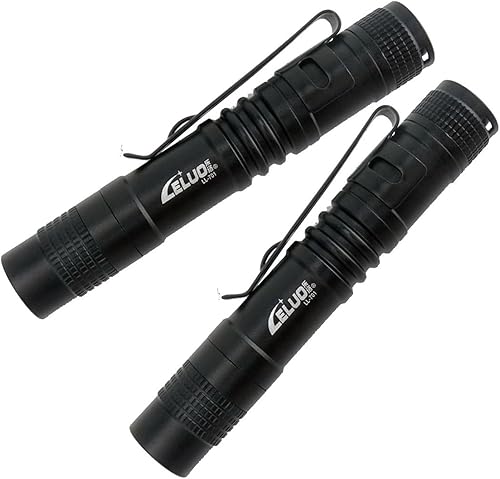 LELUOHQ Linternas LED, paquete de 2 linternas de bolsillo, mini luces de flash de alto lúmenes, pequeñas linternas tácticas, linternas de mano, 2
