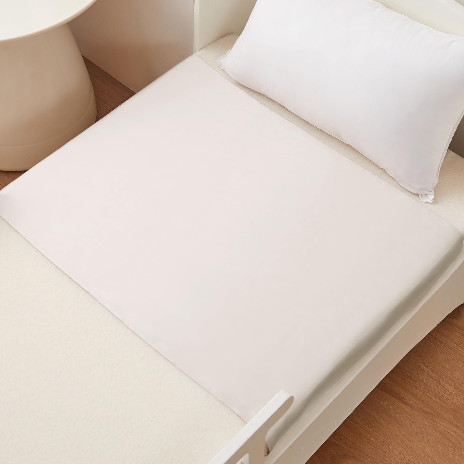 THXSILK 7A+ Grade 100% Mulberry Silk Crib Sleeve for Baby Hair Loss Prevention, Toddler Sheet for Cribs/Cots/Bassinets/Cradles Mattress Soft Breathable Cooling 41.4inch*20.5inch, Pearl White