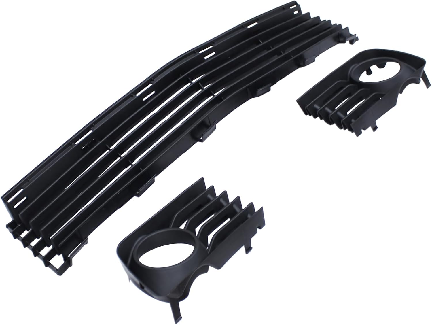 ApplianPar Front Lower Bumper Grille Grill and Left Right Side Fog Light Bezels Cover Kit for Toyota Prius 2004-2009