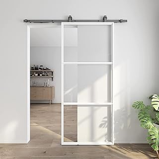 JUBEST 36in x 84in Glass Barn Door with 6FT H...,