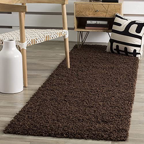 Image of Carpet for Hallway, Kitchen, and Modern Interiors, Cozy Shag Runner for Living Room, Entryway & Office Decor Size 1.5x4 feet Coffee