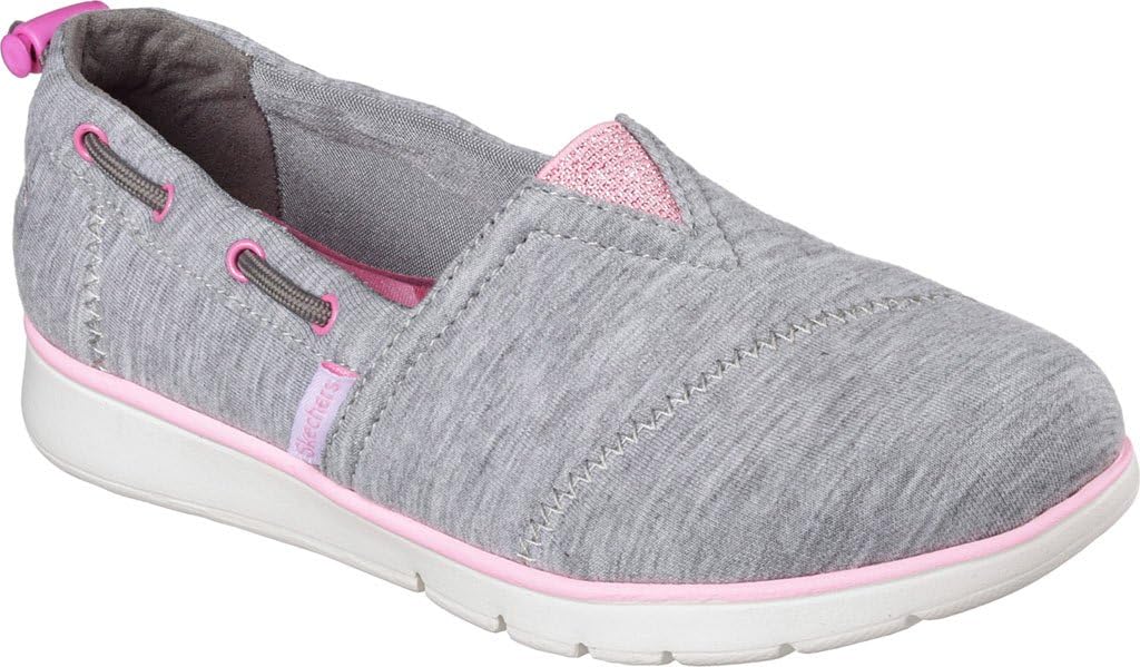 Skechers Girls' Pureflex Heather Happy Alpargata,Gray/Pink,13
