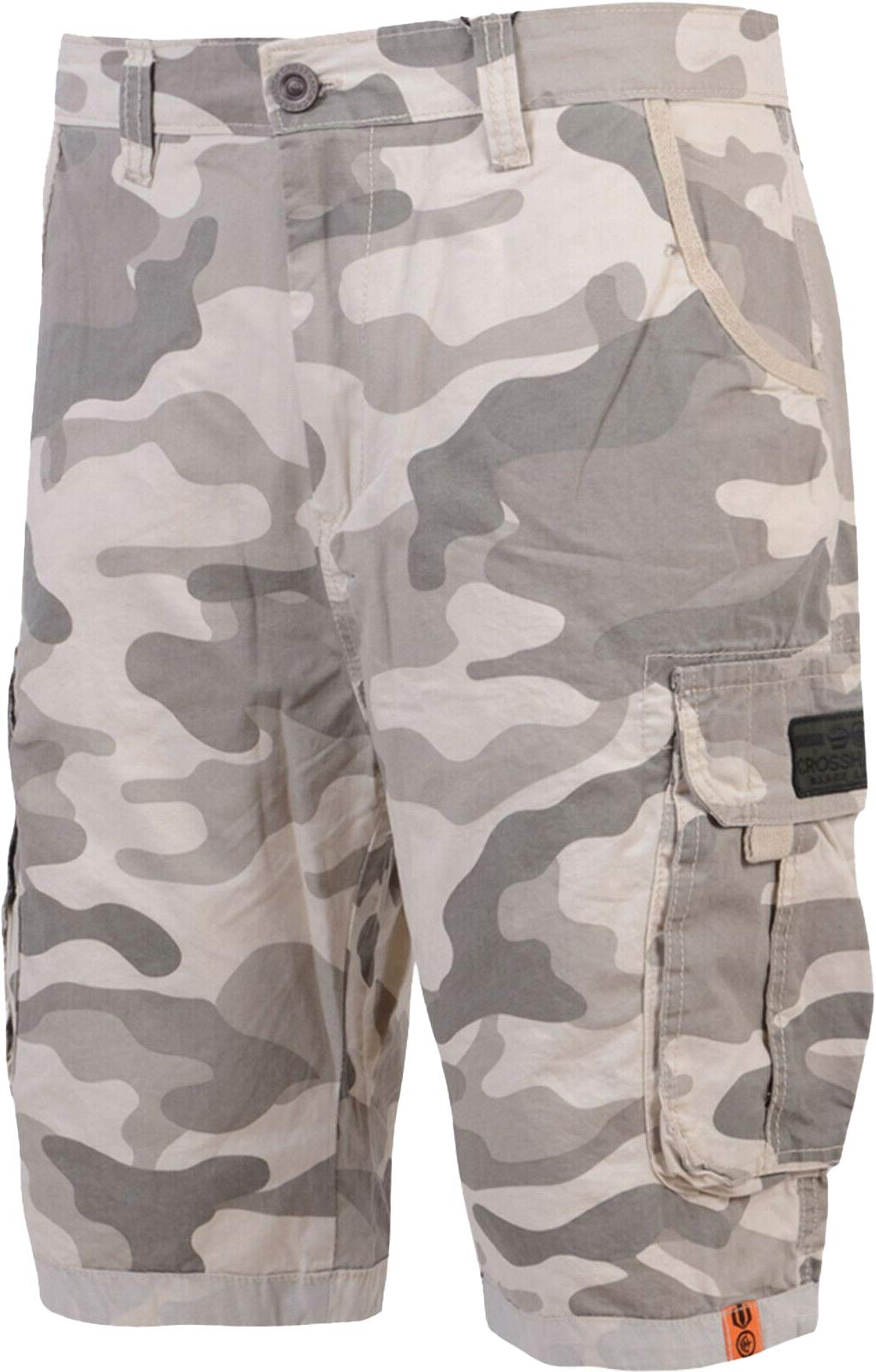 Crosshatch Men's Stone Camo (Guanma) Knee Length Combat Cargo Chino Cotton Shorts [, 38]