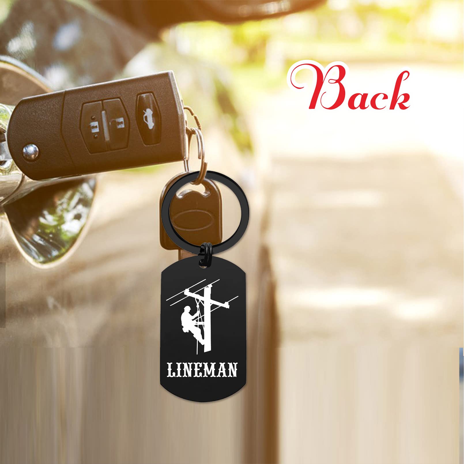 ENGZHI Lineman Gifts for Men - God Please Watch Over Us - Linemans Prayer Keychain Gifts for Him Husband Boyfriend