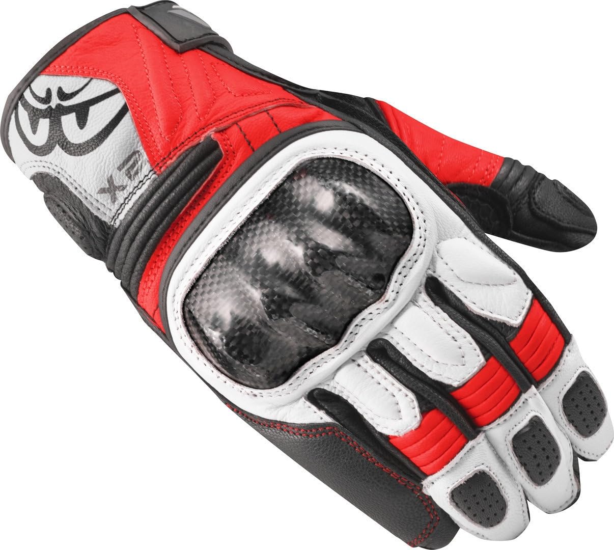 Berik LDX Damen Motorrad Handschuhe, schwarz/weiß/rot, S