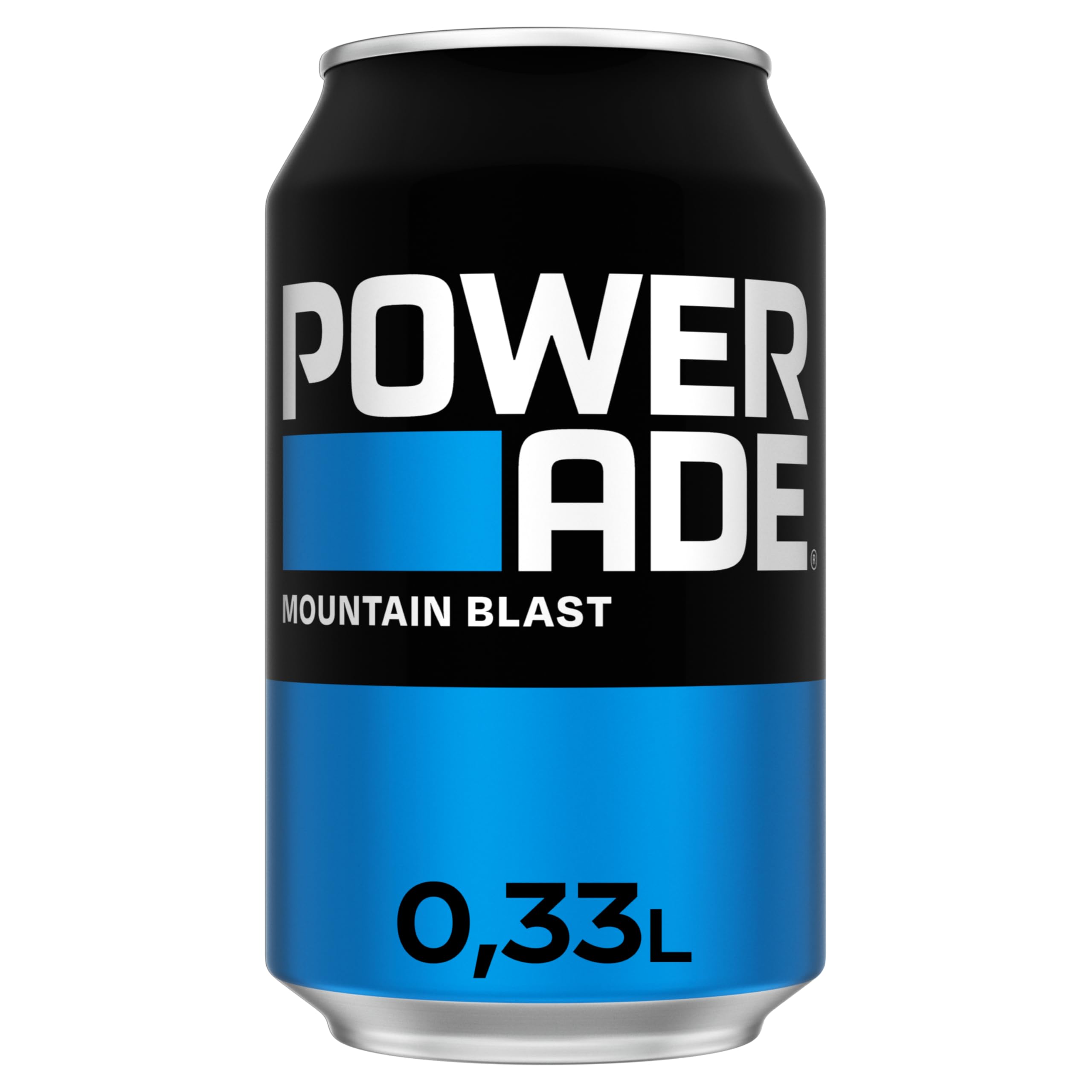 Powerade Sports Mountain Blast - kalorienarmes, isotonisches Sportgetränk mit exotischem Fruchtgeschmack - Elektrolytgetränk in in Einweg Dosen (24 x 330 ml)