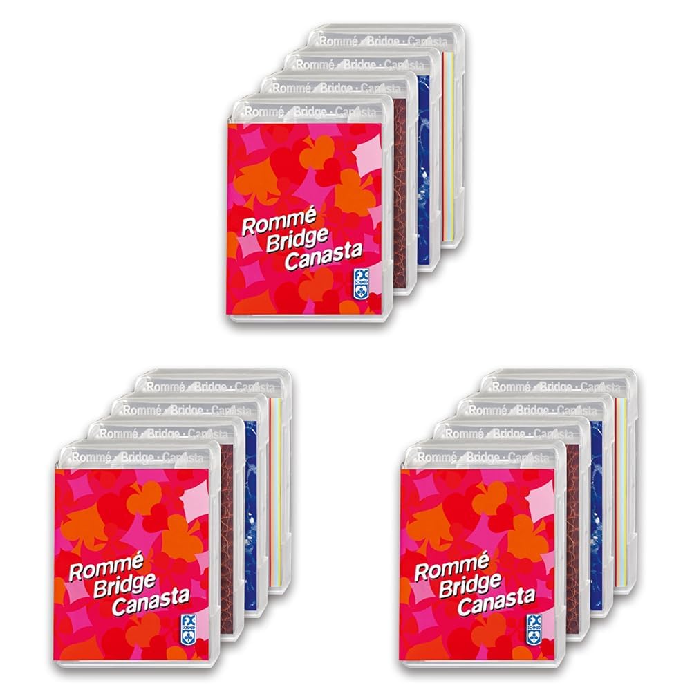 Ravensburger 27075 - Rommé Bridge Canasta, Kartenspiel-Klassiker, Verschiedene Designs (Packung mit 3)
