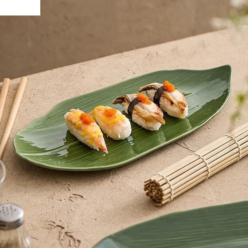 Forniture Per Feste Piatto da pranzo in ceramica a forma di foglia creativa Piatto da sushi Piatto da dessert Piatti da snack Piatti da sashimi Stoviglie da ristorante Piatti Della Festa (Color : B 1