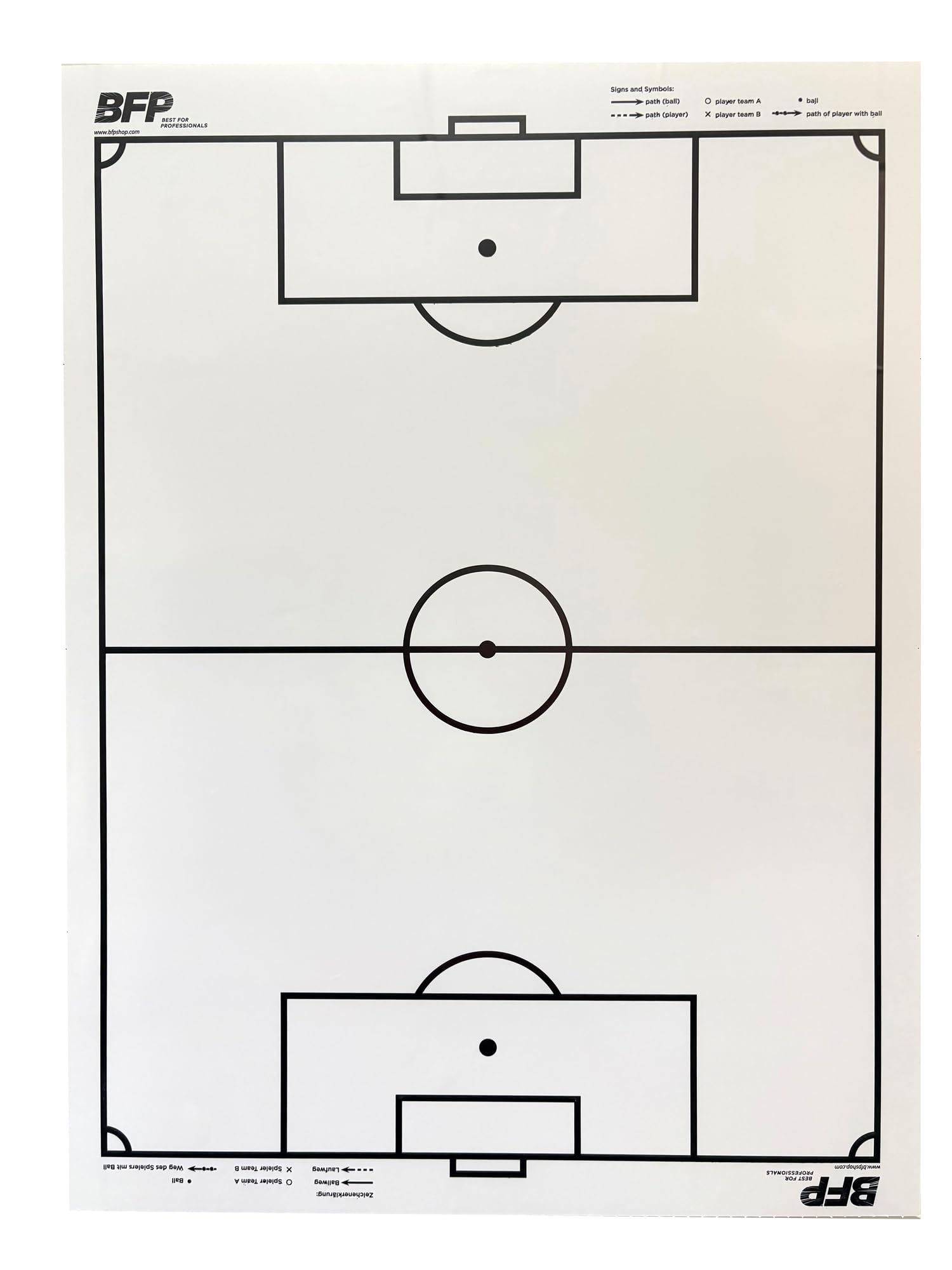 BFP Taktikfolie, 25x selbsthaftende Spezialfolien mit Fussballfeld 60x80cm auf Rolle