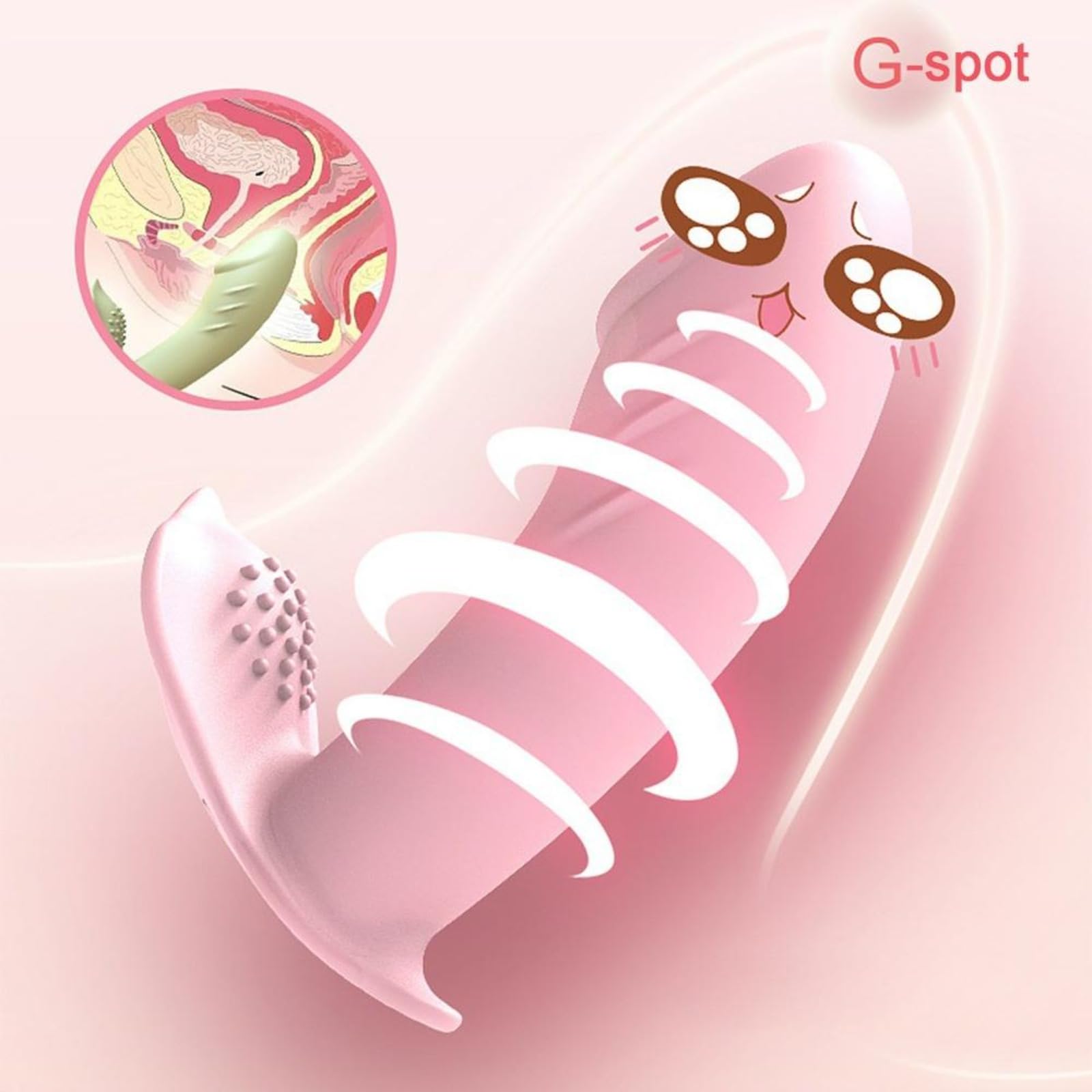 Vibrador Panty usable Punto G Vibrador de clítoris Control remoto Bragas vibratorias invisibles Consolador Juguete sexual para clítoris Para Mujeres (Rosa, China)
