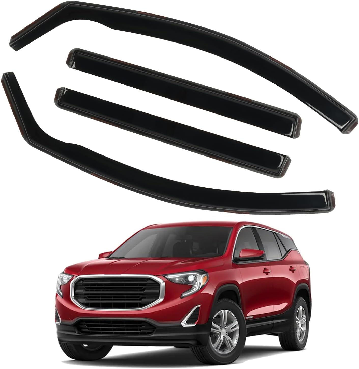 Window Visor Fit for GMC Terrain 2018-2024, in Channel Window Rain Guards, Smoke Tinted Vent Window Visors, Vent Shade Shield, 2018 2019 2020 2021 2022 2023 2024, 4pcs For 18-24 GMC Terrain