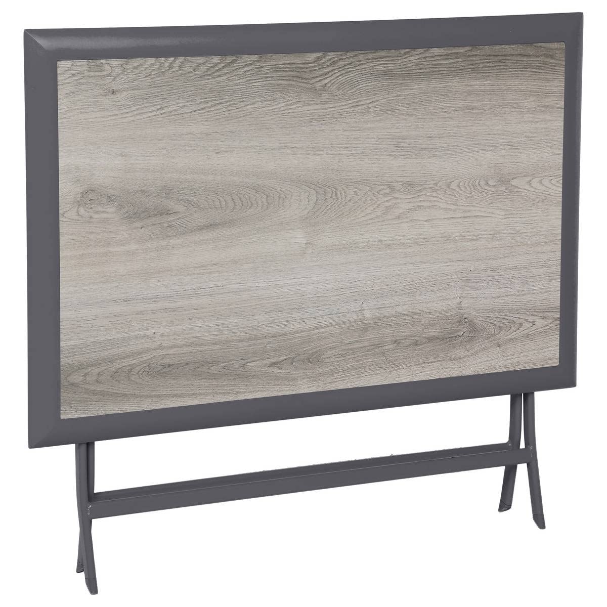 Hespéride Mesa de jardín Plegable Azua, 4 plazas, Gris Humo, Aluminio.