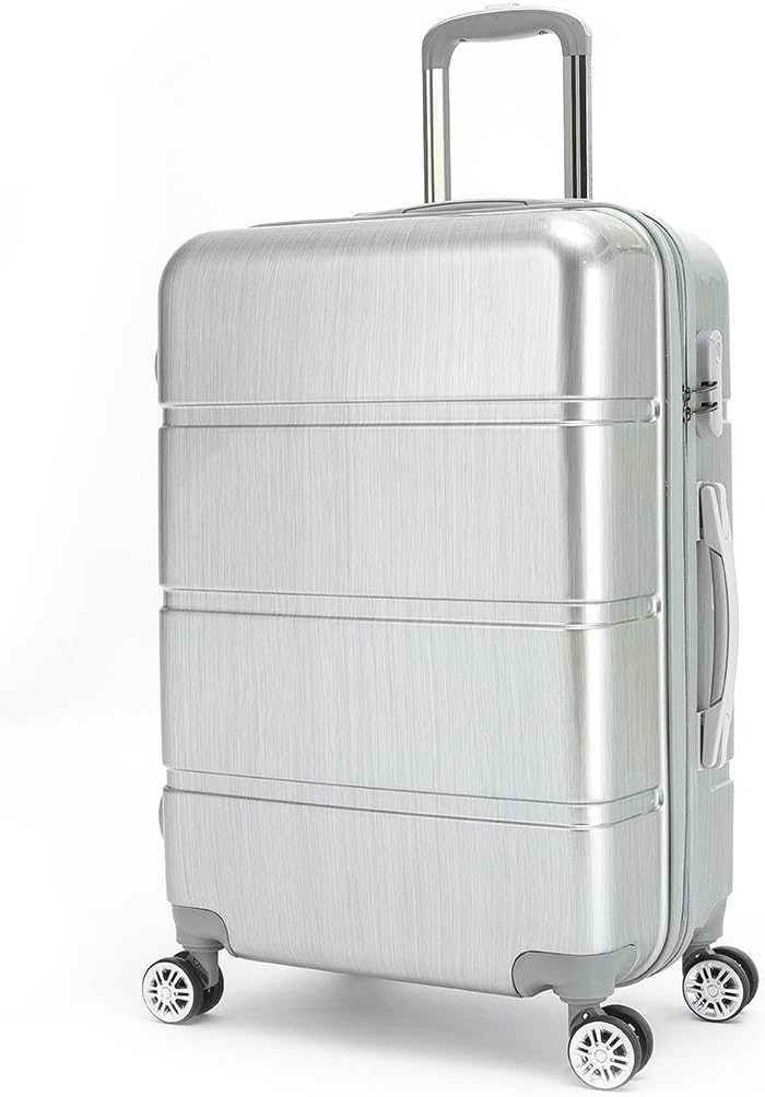 Compaclite Passenger ABS + PC Spinner 20 Inch Carry-On / Strong Lightweight Luggage, Silver