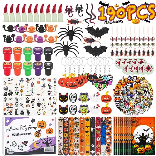 Withosent 190 Stück Halloween Party Mitgebsel Kindergeburtstag, Halloween Deko Party Spielzeug Zubehör mit Geschenke Box, Pinata Füllung Spinne Fledermaus Augen Fingerlinge Tattoo für Kinder für 1,99 EUR (-50%) statt 3,99 EUR bei amazon.de Bild: Withosent 190 Stück Halloween Party Mitgebsel Kindergeburtstag, Halloween Deko Party Spielzeug Zubehör mit Geschenke Box, Pinata Füllung Spinne Fledermaus Augen Fingerlinge Tattoo für Kinder für 1,99 EUR (-50%) statt 3,99 EUR bei amazon.de