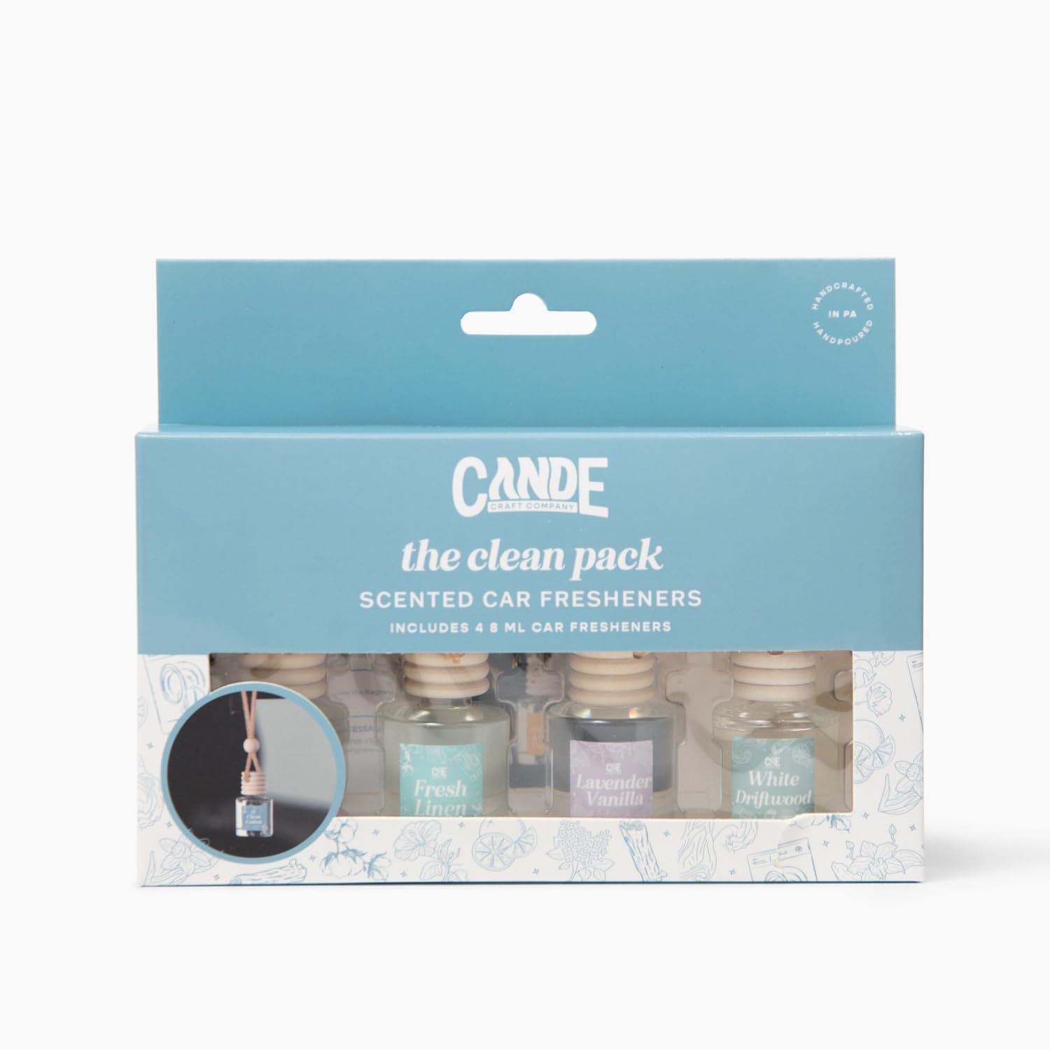 CE Craft Paquete de 4 difusores de aceite de fragancia para colgar en el aire del automóvil, difusor de ambientador de coche para aceites esenciales, aromas, aromaterapia, difusor de automóvil, de
