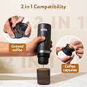 COFFEEZA Finero Mini Portable Espresso Machine with 50 Coffee Pods & Handheld Milk Frother Gift Set | Travel Coffee Maker for Capsules & Grounds | Perfect for Home, Office & Camping gallery image