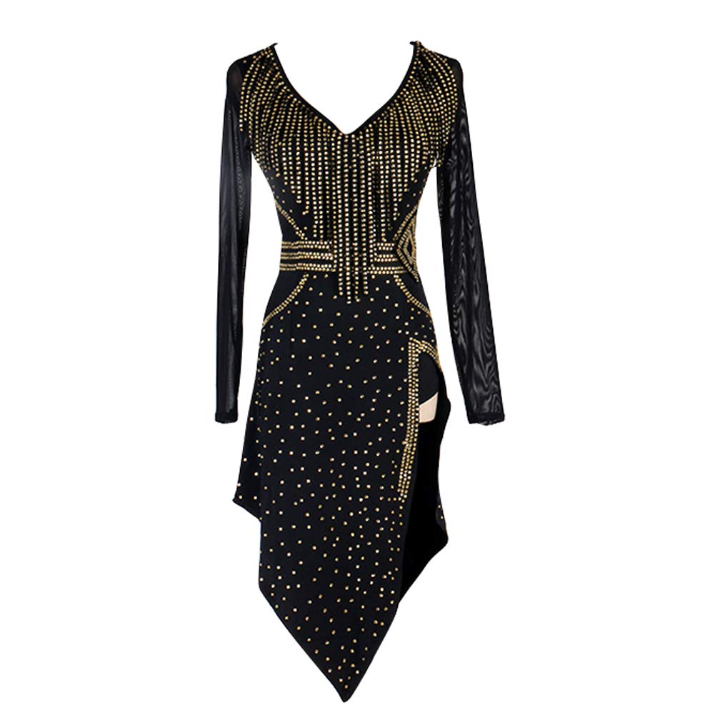 NAKOKOU Latin Ballroom Competition Dress(Black,L)