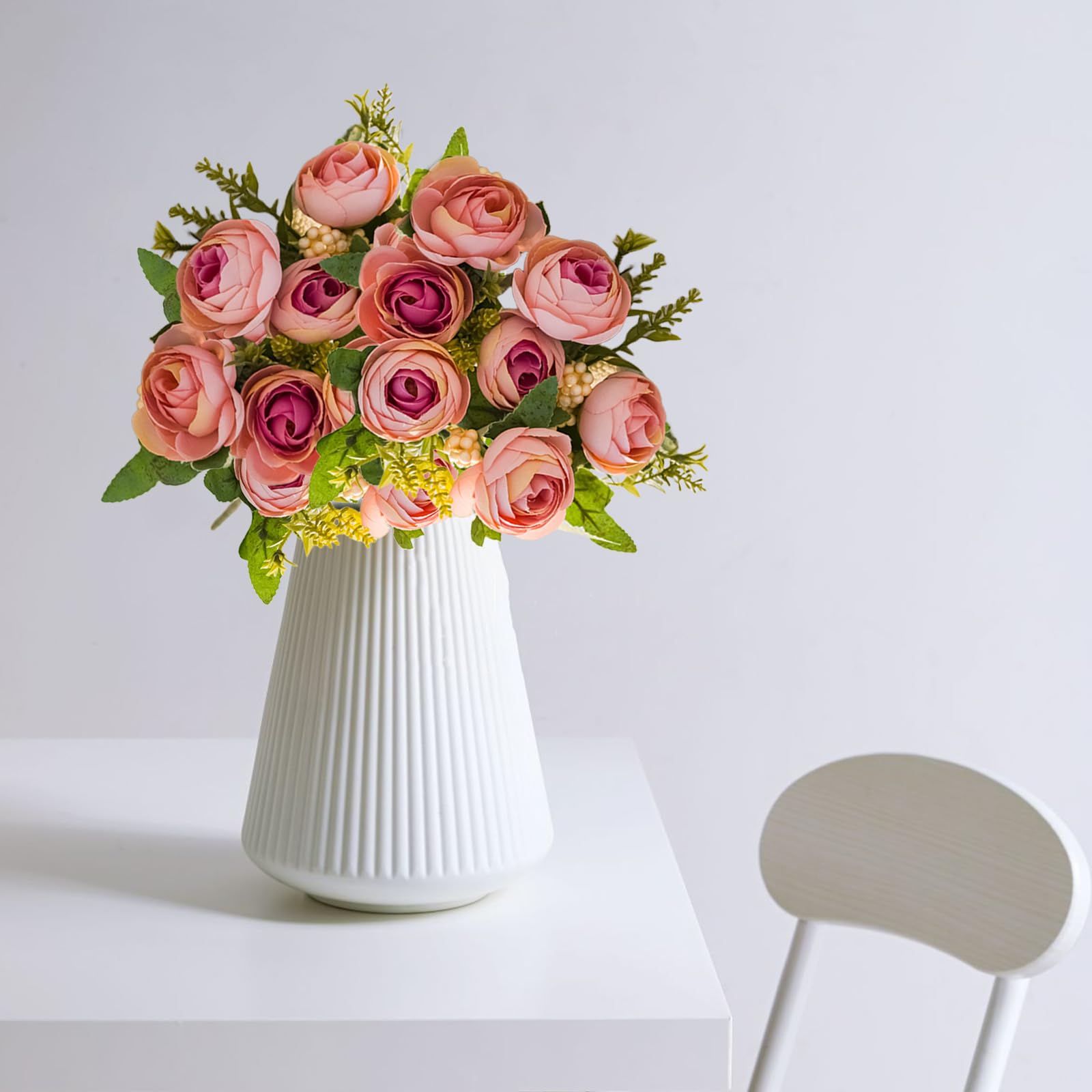 astylishome Artificial Flowers for Decoration Garland Roses Artificial Flowers Fake Silk Rose Flowers Realistic Single Stem Flower Bouquet for Wedding Party Office Home Decor 3501 - Image 4