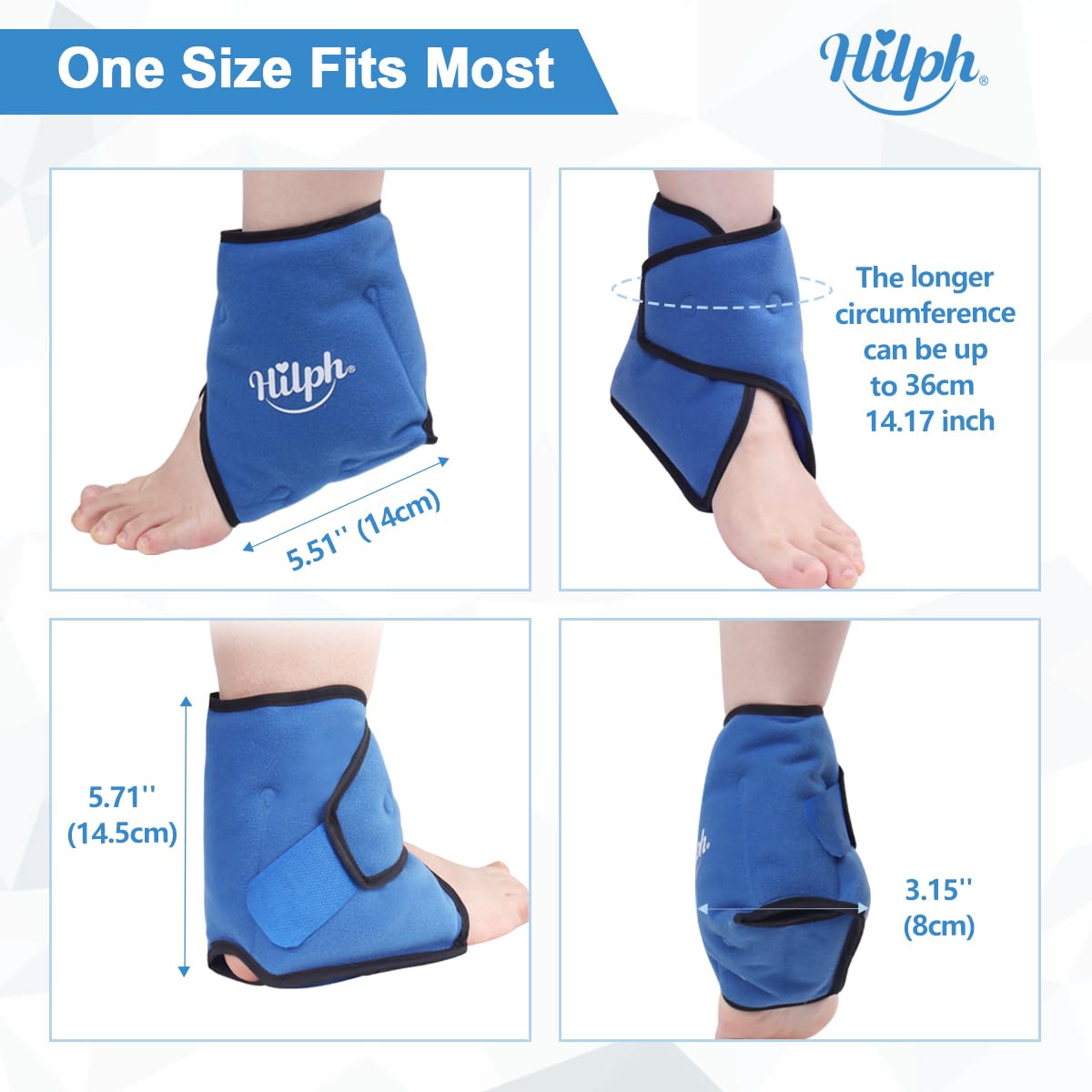 Hilph Kühlmanschette Fuß Knöchel Gel Kühlpads,1 Pair Kühlpacks Achillessehne Sprunggelenkbandage, Kühlbandage Fußgelenk für Schmerzlinderung, Geschwollene und Gebrochene, Sportverletzungen