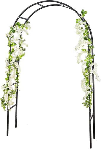 RUBFAC 94" Metal Garden Arch Trellis for Climbing Plants Outdoor,