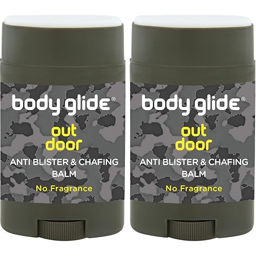 BodyGlide Outdoor Anti Chafe Balm 1.5oz:Fragrance free anti chafing stick trusted in basic training,endurance sports & everyday life.Use on neck, shoulders,chest,butt, groin,thighs & feet(Pack of 2)