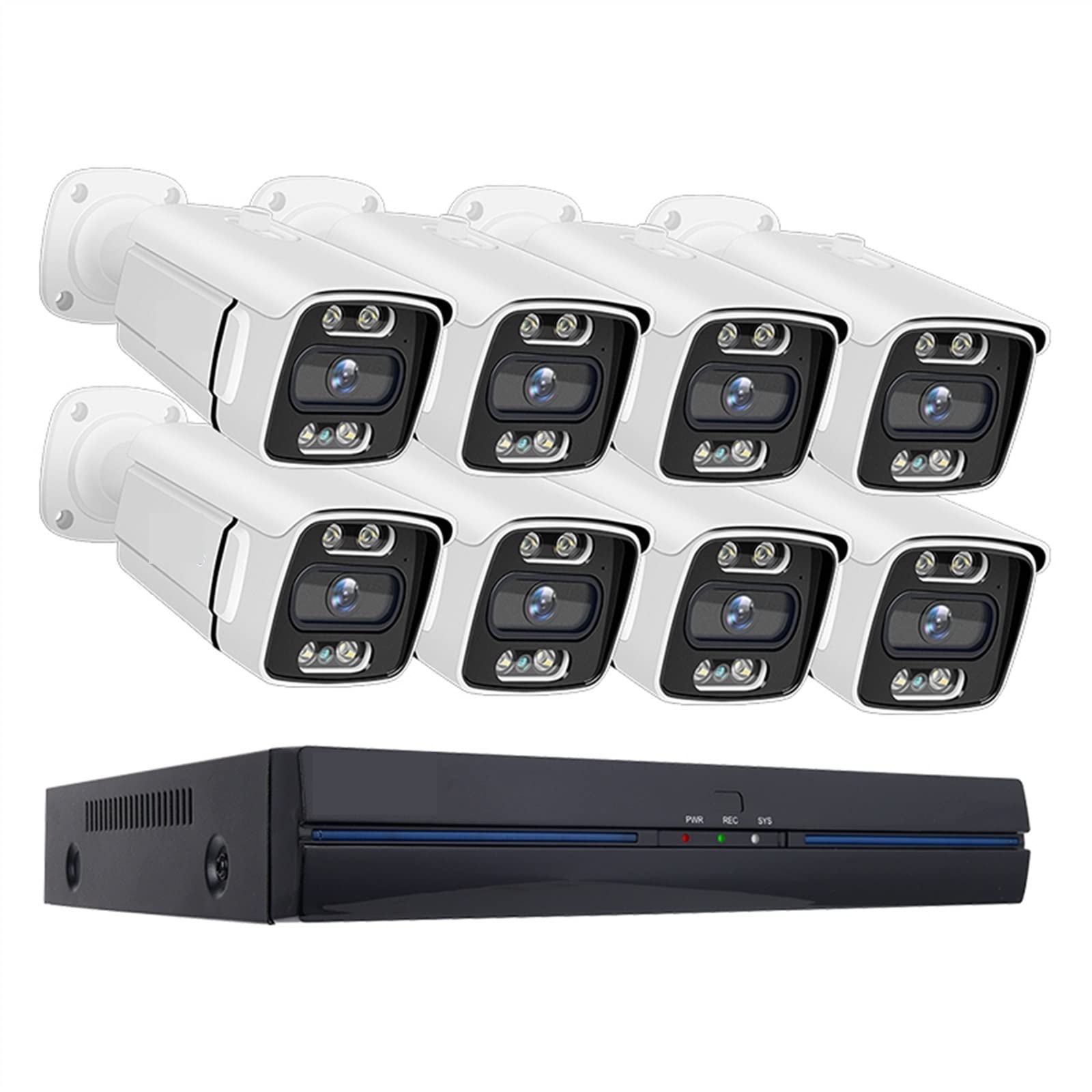 Security Cameras 5mp Ai Poe Video Surveillance Kit 8ch P2p