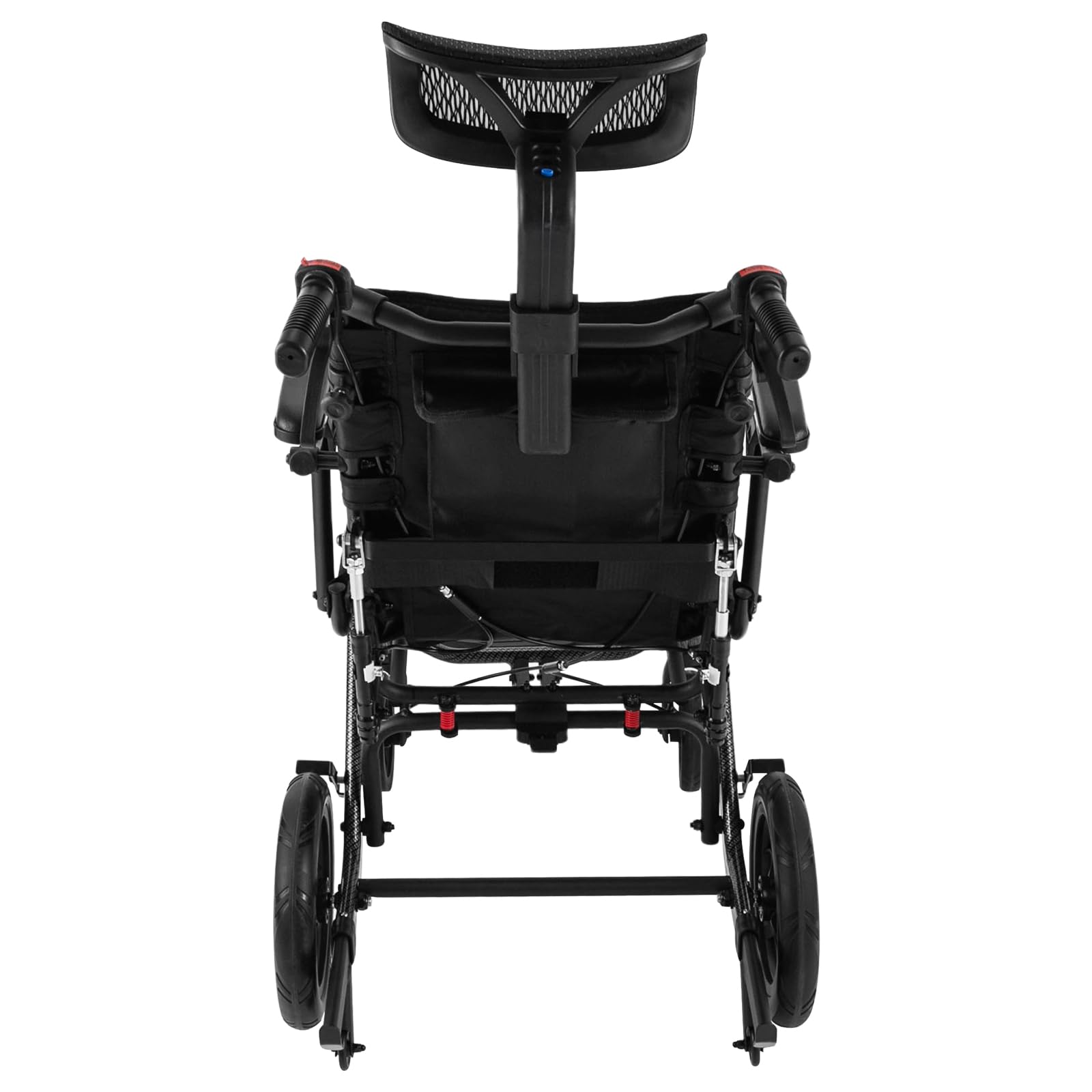 Silla de ruedas reclinable ligera con respaldo ajustable de 90° a 175°, plegable de aluminio, para personas mayores y adultos de hasta 130 kg, compacta y portátil