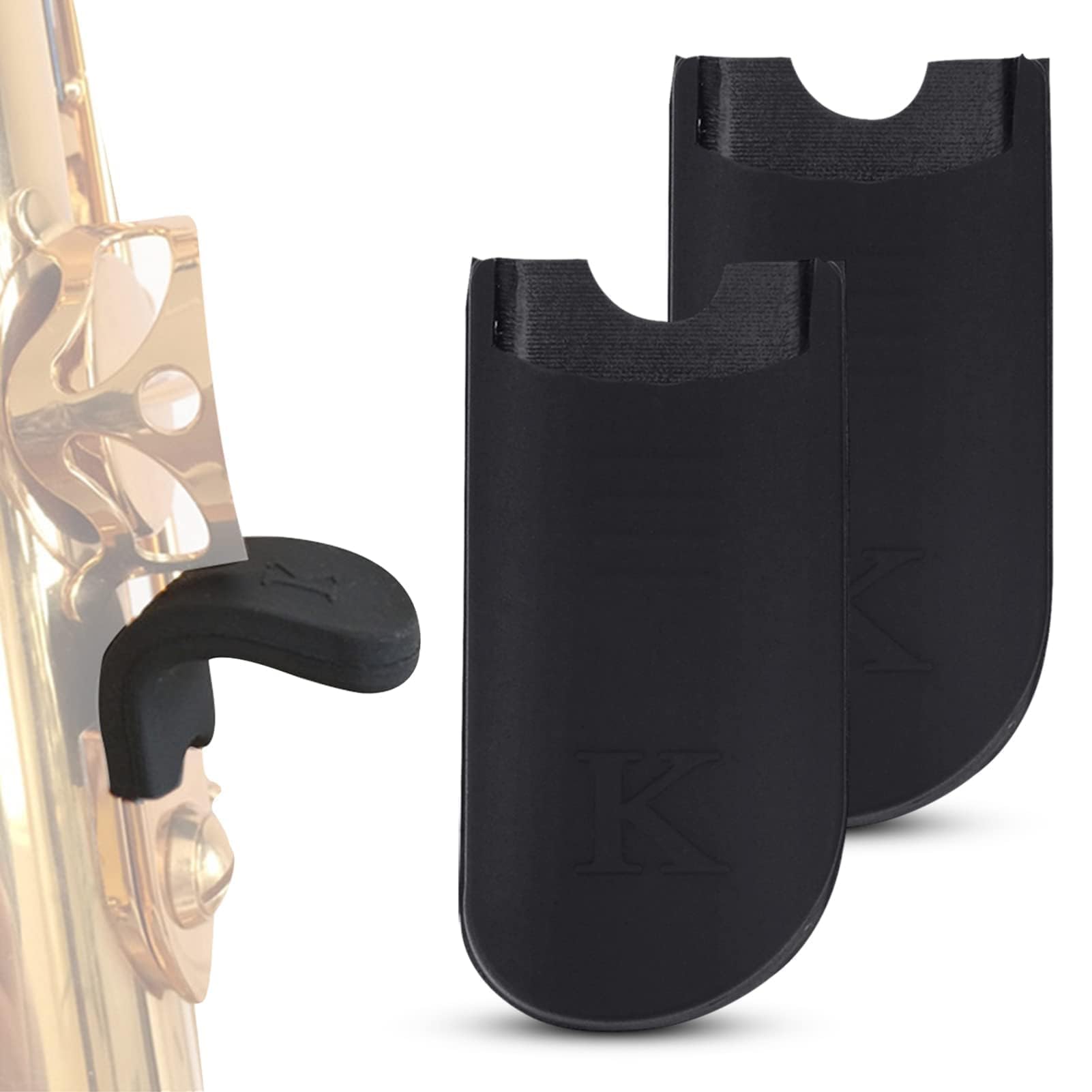 2 Pièces Repose-pouce de Saxophone en Caoutchouc, Coussinets de Coussin de Repose-doigt de Saxophone Protecteur de Pouce pour Instrument à Vent Soprano Alto Tenor Sax