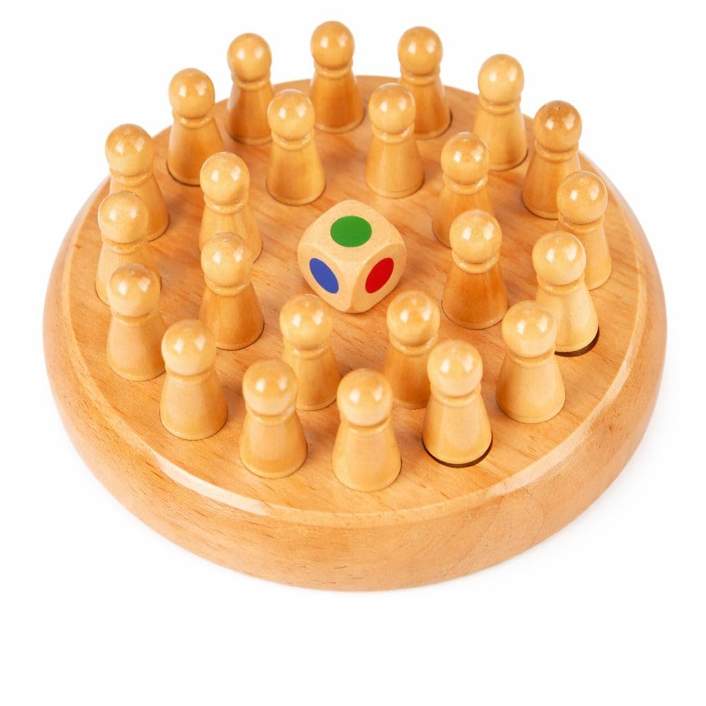 NAVIORA Memory Chess Wooden Board Game, Color Matching, Educational Toy for Kids 3+ Years, Brain Development