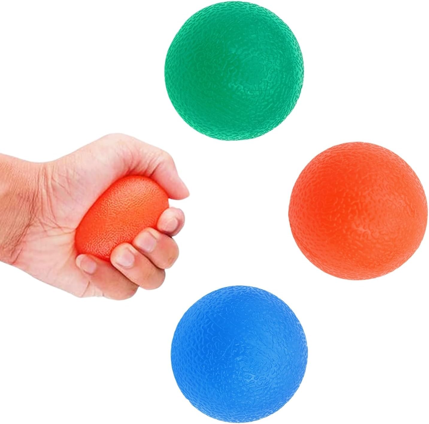 Jukusa Exercise Balls - Grip Strengthening Physical, Occupational Therapy - Squishy Stress, PT, Arthritis Pain Relief Workout - Fidget Finger Muscle Squeeze Resistance Strength Egg Trainers (1 Pcs.)(Multicolor)