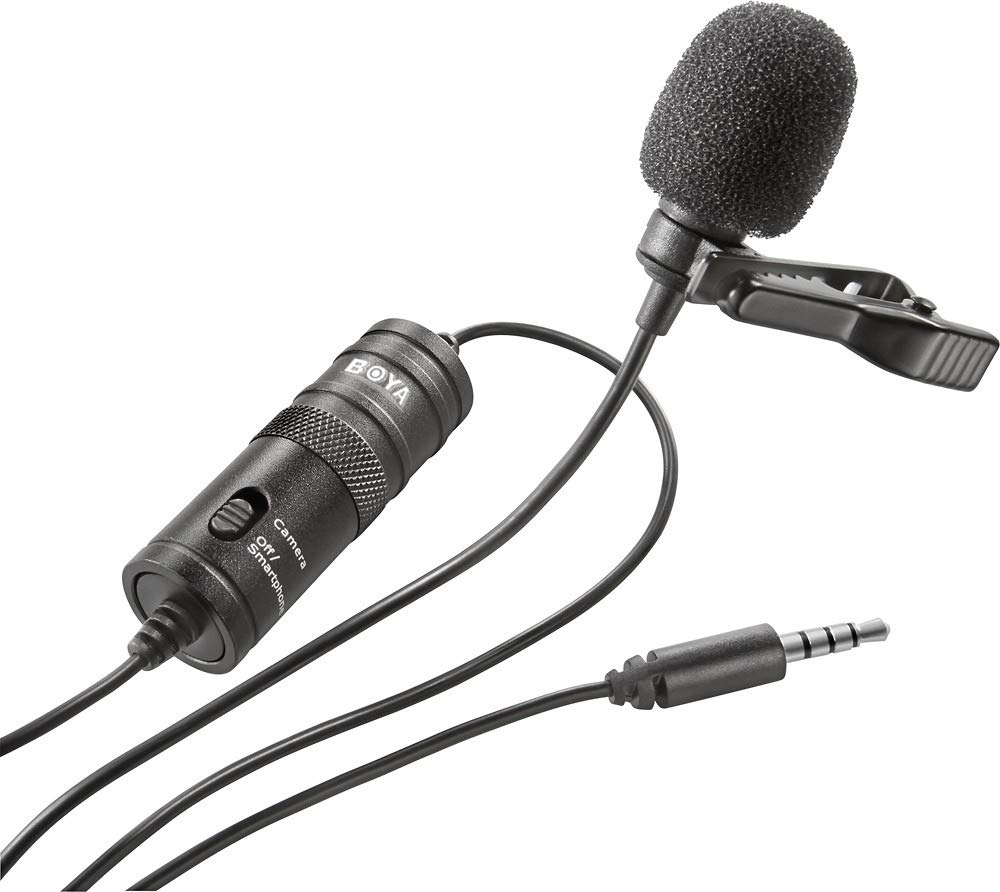 BOYA BY-M1 - Micrófono Lavalier de 3,5 mm para smartphones y cámaras con puerto de micrófono