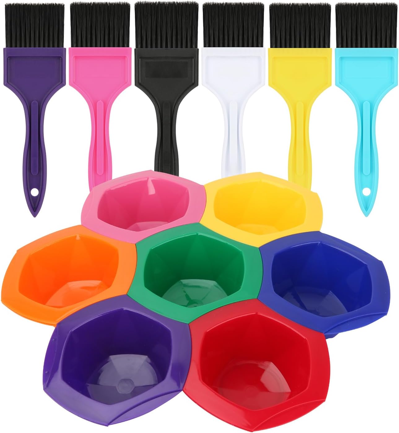 MEN'S GROOMING BARBER PRO 7ピース レインボーティントボウルセット、小さなヘアカラー染料混合ティン