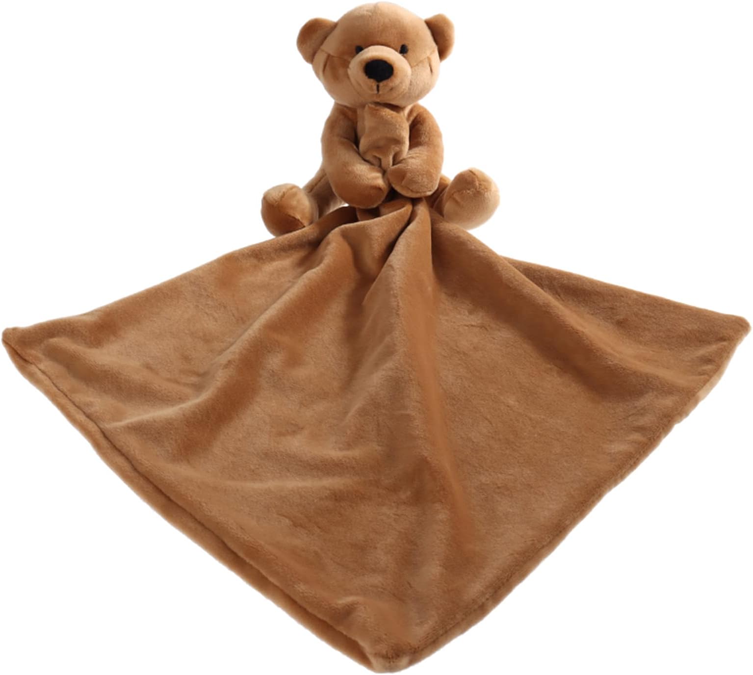 Stuffed Animals Security Blanket Brown Teddy Bear Infant Nursery Character Blanket Luxury Snuggler Plush(Brown Bear, 13 Inches)