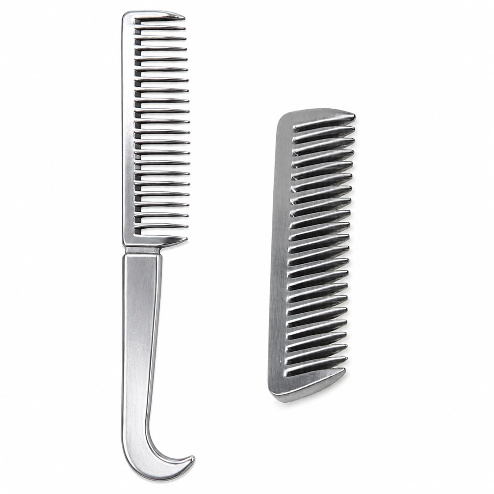 2 PCS Metal Horse Grooming Comb, Mane Tail Pulling Comb Removing Loose Hair