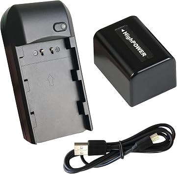 NP-FV5 Plus Battery Charger, Digital Video Camera Camcorder Travel Charger and 3.7V 1800mAh NP-FV5 Plus Rechargeable Lithium Battery