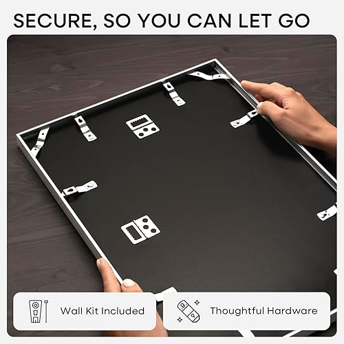 Miniatura 6 de Homeforia - Portarretratos de 11 x 14 pulgadas de alta gama, paspartú de 8 x 10 pulgadas, vidrio templado, gancho de pared incluido, 1 unidad,